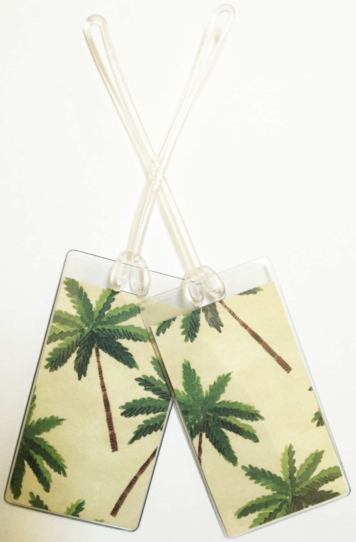 Luggage Tag Pair Palm Trees Etsy