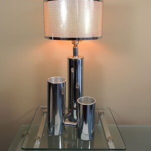 Vintage Mid-Century Modernist Metal Tubular Table Lamp