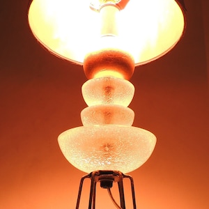 Vintage Rare Minimalist Spherical Cosmic Art Lucite Table Lamp