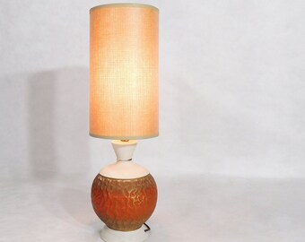 MCM Eames Era Danish Style Magma Lava Round Ceramic Desk Table Lamp