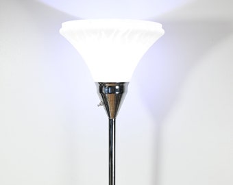 MCM Era Clover Metal Floor Lamp with Glass Shade