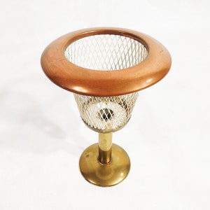 MCM Era Austrian Brass Round Net Metal Candle Holder