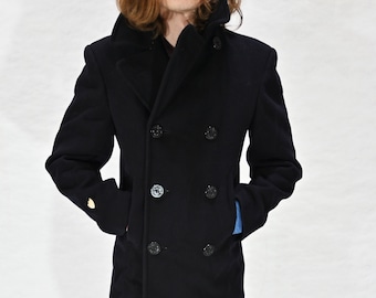 XS Vintage 40s 10 Button Peacoat USN United States Navy Blue XS Vintage 40s 10 Button Peacoat USN United States Navy Blue