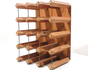 Annata 12-Bottle Wine Rack Legno Massello Ottone