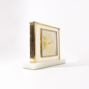Vintage Kienzle German Marble Brass Mechanical Stand Table Desk Clock