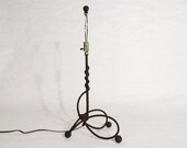 Postmodern Curved Twisted Bent Rustic Metal Desk Table Lamp