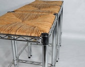 Postmodern Metal Stool Wicker rattan seat
