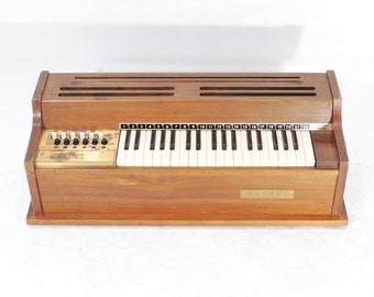 MCM Era Magnus Prelude Wood Metal Rustic Electric Table Piano Keyboard
