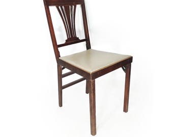 Vintage Wood Folding Additional Guest Dining Chairs