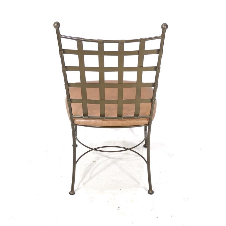 Original Charleston Forge American Metal Leather Side Chair - Thumbnail 4