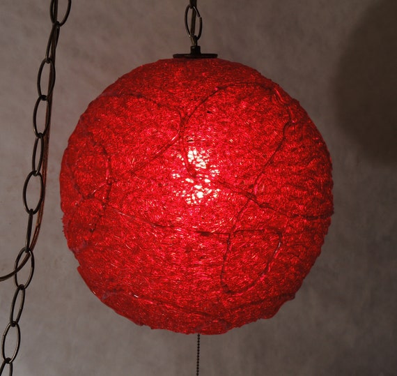 mid century hanging swag lamp