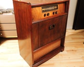 Vintage Philco Wood Turntable Record Player FM Radio Console Stereo Cabinet - Free Local Pickup