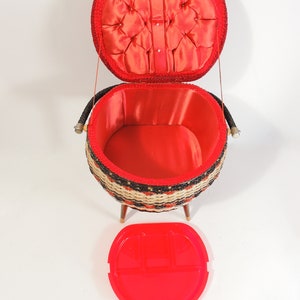 Vintage MCM Era Sewing Basket Storage Organizer image 5