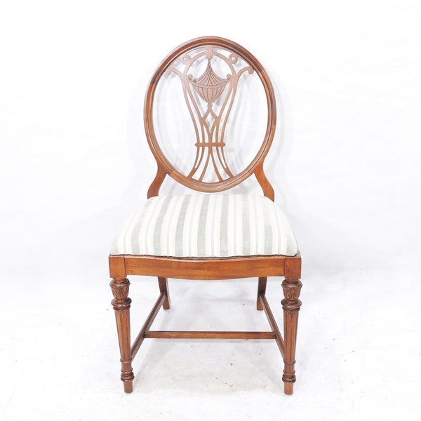 Round Back Inlaid Mahogany Wood Chair