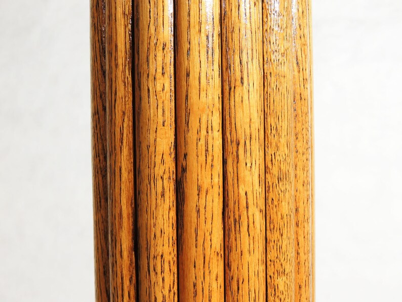 Postmodern Nova Of California Oak Wood Cylinder Floor Lamp with Wicker Rattan Shade