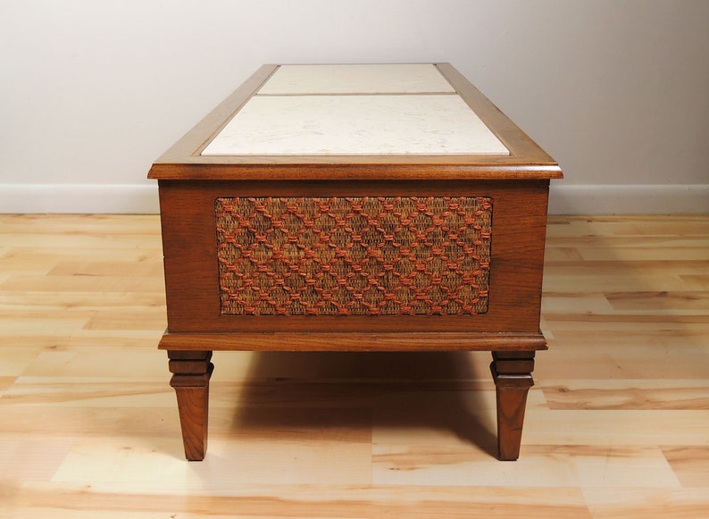 Mcm Era Arvin Industries Wood Stone Travertine Panels Stereo Vinyl Record Player Console Coffee Table Mcm Era Arvin Industries Wood Stone, Antique Record Player Coffee Table