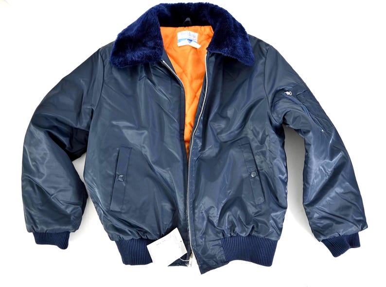 Vintage Japan Flight Bomber Nylon Jacket men's L Blue