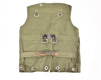 Vintage Militär Ausrüstung Weste Olivgrün Segeltuchjacke Herren L