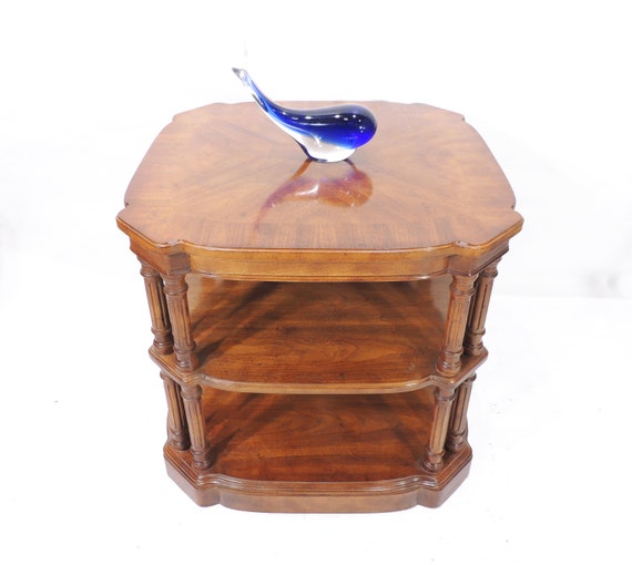Vintage Drexel Heritage Walnut Wood Finish French Inspired Form