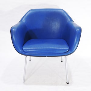 Vintage MCM Era Original Sturgis Co Blue Vinyl Shell Chair