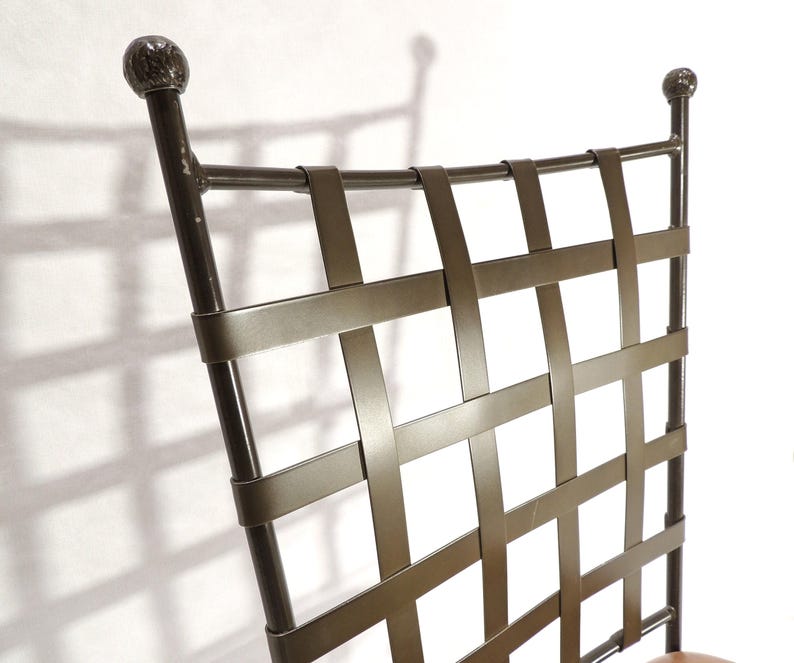 Original Charleston Forge American Metal Leather Side Chair - Thumbnail 3