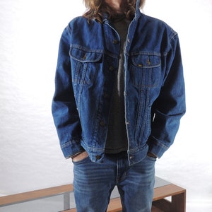 Vintage American Made Lee Trucker Blue Jean Jacket Mens Label Size