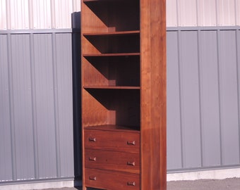 N1 Horner Mid Century Danish Modern Bookcase Wall Etagere Wood Storage Shelves - Local Pickup