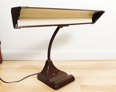 MCM Era Art Specialty Co Chicago Flex Arm Brown Gooseneck Industrial Table Lamp