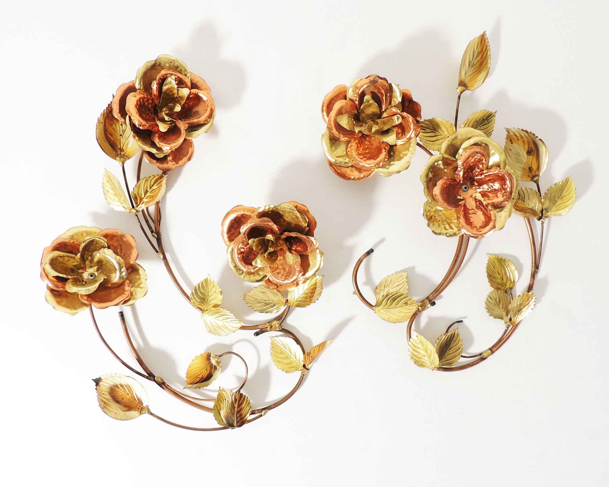 Set of 2 Vintage Handcrafted Flowers Leaf Branches Wall Art - Etsy