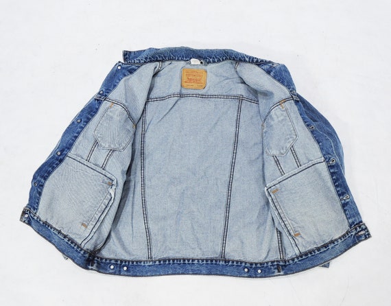 Levi's trucker blue jean jacket mens size XL - image 3