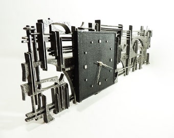 MCM Era Burwood USA Brutalist Clock Wall Art