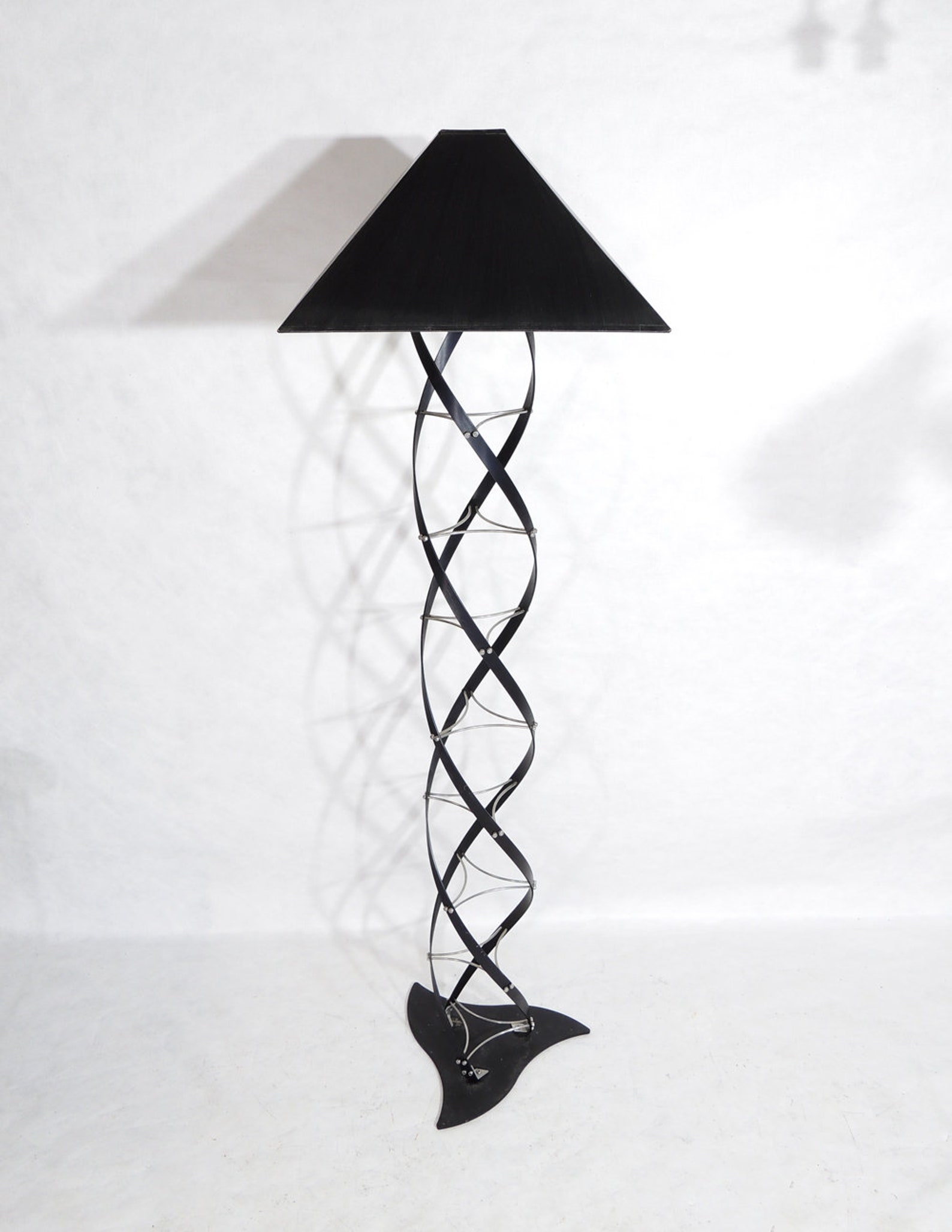 Postmodern Black Metal Spiral CD Rack Sculpture 57