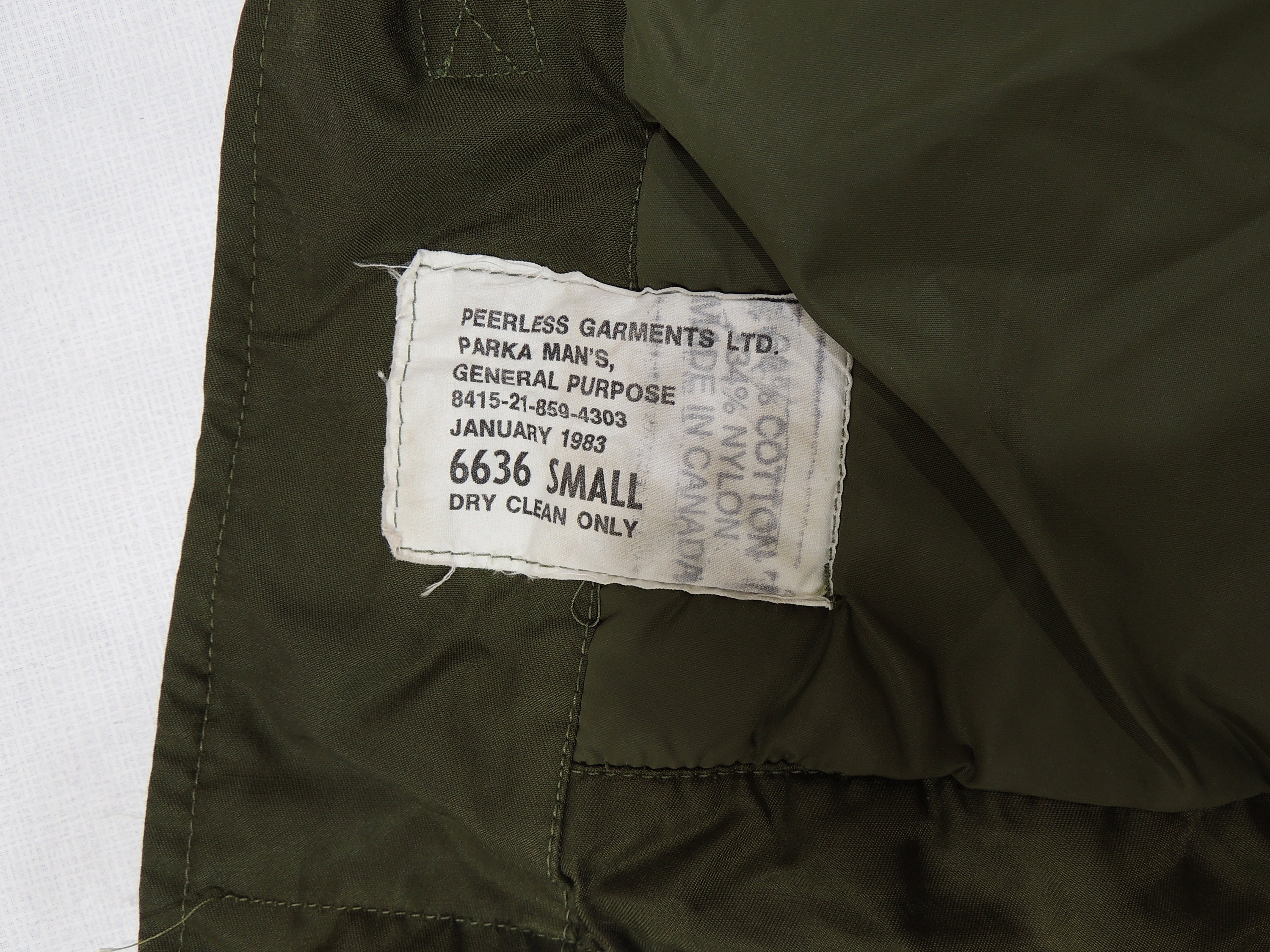 Vintage Cold War Era Canadian Military Snorkel Parka Lamb