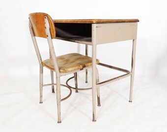 Vintage Heywood Wakefield Mid-century Era Rustic Wood Metal