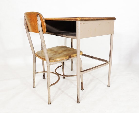 Vintage Heywood Wakefield Mid-century Era Rustic Wood Metal Mini