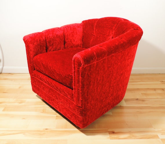 赤いファブリックアームチェア 【公式通販】