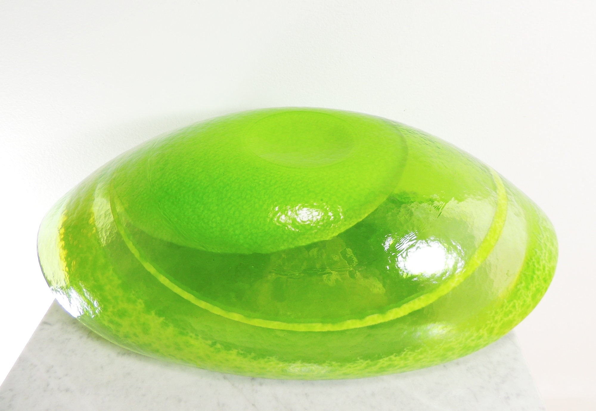 Vintage Lime Green Murano Decorative Glass Fruit Bowl | Etsy