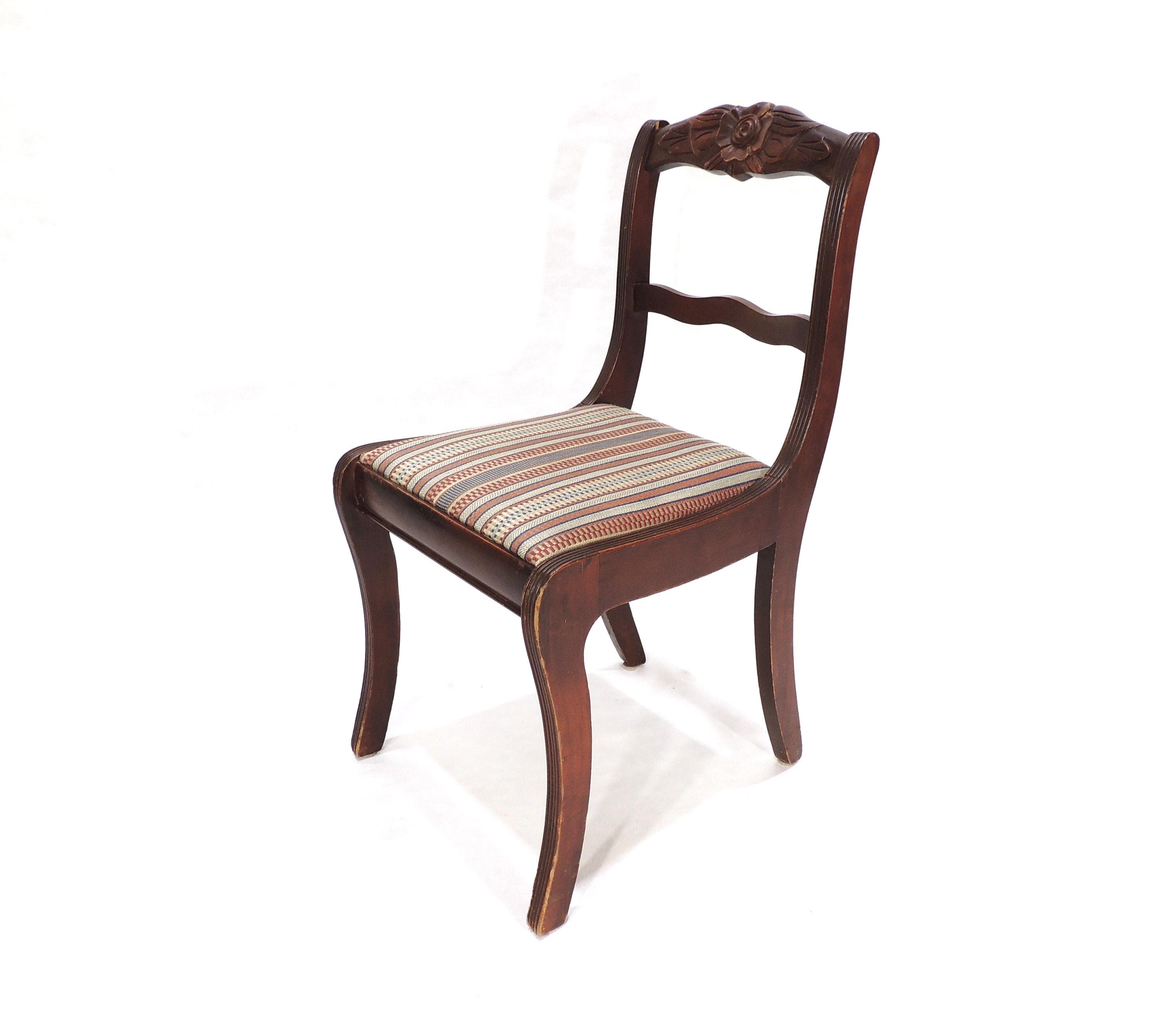 Vintage Art Deco Solid Wood Roseback Chair