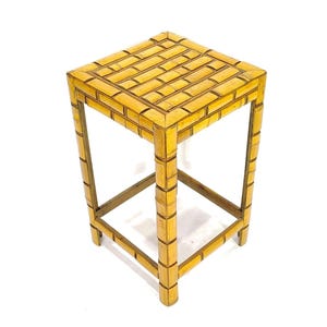 Vintage Bamboo accented Wood Side Table stand
