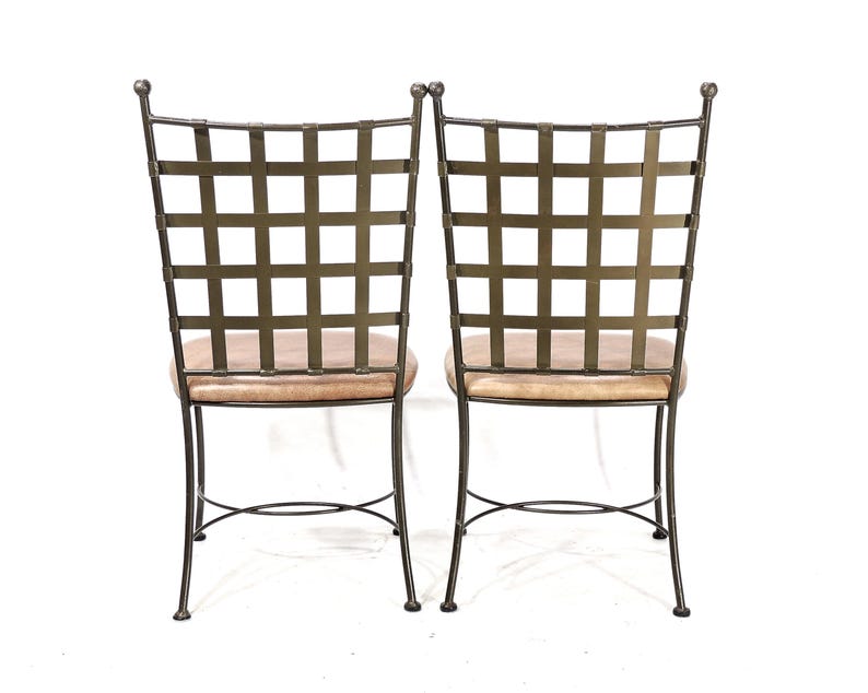 Original Charleston Forge American Metal Leather Side Chair