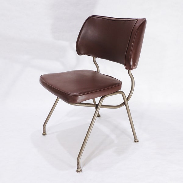 MCM Era Brody Chicago Brown Vinyl Dining Chair