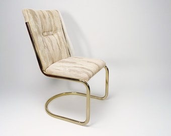 Vintage Modernist Design Hollywood Regency Stil Metallrahmen Stuhl