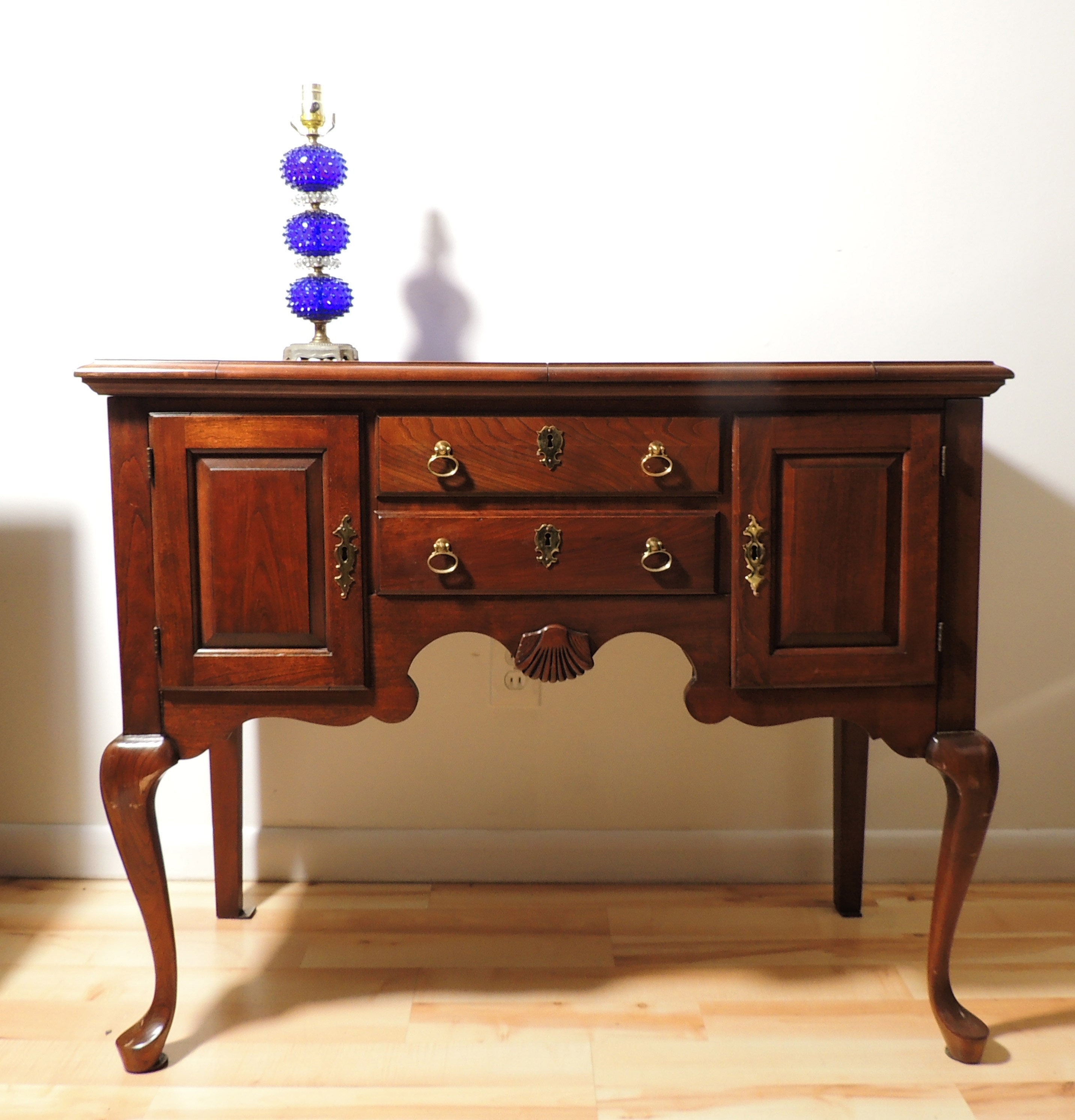 Local Pickup - Vintage Wood Shell Brass Leaf Extension Writing