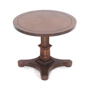 Vintage Mersman Wood Round Side End Table Stand Empire-style
