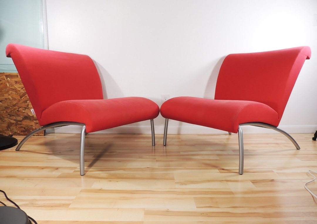 PAIR of Original Ligne Roset Red Lounge Chairs LOCAL PICKUP - Etsy
