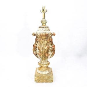 Vintage French Provincial Rustic Rococo style Table Lamp By Feldman California