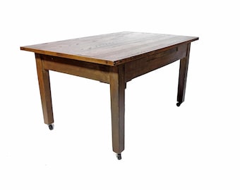 Mesa de centro rústica vintage de madera maciza estilo granja