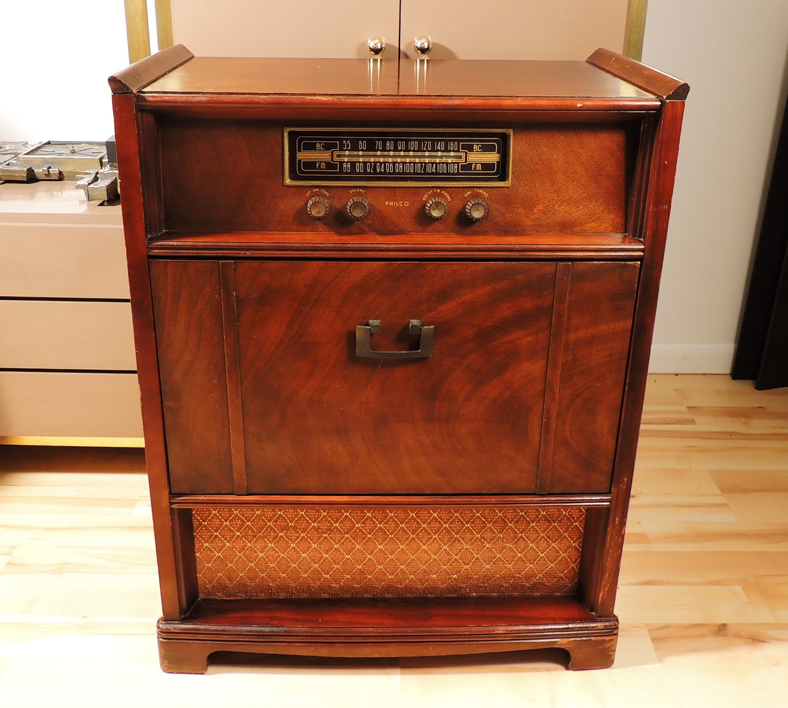 Vintage Philco Wood Turntable Record Player FM Radio Console Etsy
