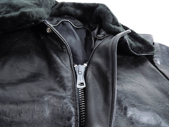 Vintage American Bomber Flight Jacket Metal Front Zip US