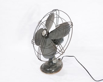 Vintage Westinghouse verde rústico metal ventilador eléctrico diseño Deco